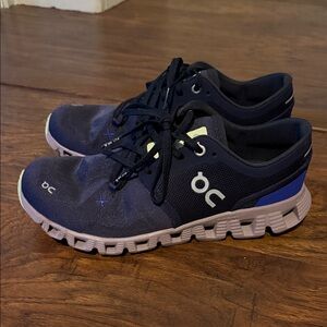 Navy Athletic Sneakers with White Soles